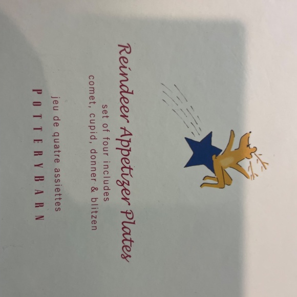 Rare Pottery Barn Reindeer Appetizer Plates - Picture 6 of 7